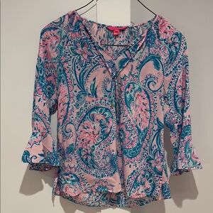 Lilly Pulitzer Paisley Tunic Blouse size S excellent condition